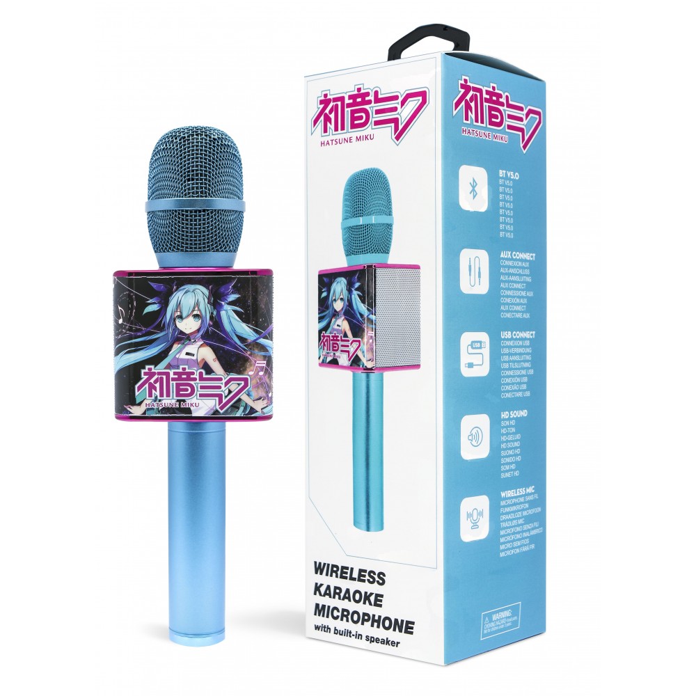 MICRÓFONO KARAOKE HATSUNE MIKU INALÁMBRICO CON ALTAVOZ PARA CUALQUIER FUENTE DE SONIDO