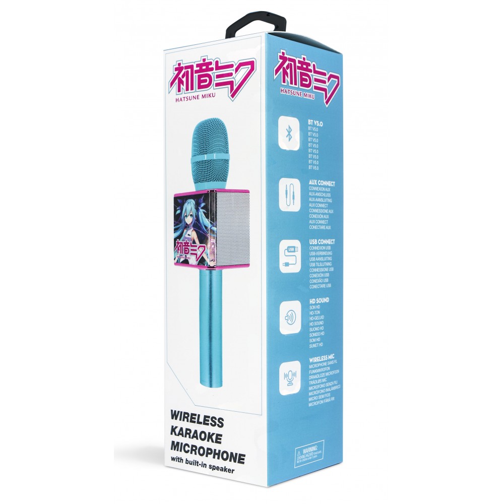 MICRÓFONO KARAOKE HATSUNE MIKU INALÁMBRICO CON ALTAVOZ PARA CUALQUIER FUENTE DE SONIDO
