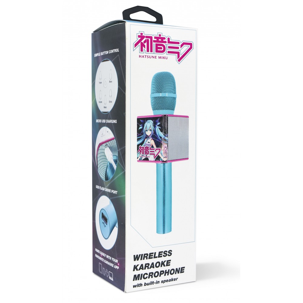 MICRÓFONO KARAOKE HATSUNE MIKU INALÁMBRICO CON ALTAVOZ PARA CUALQUIER FUENTE DE SONIDO