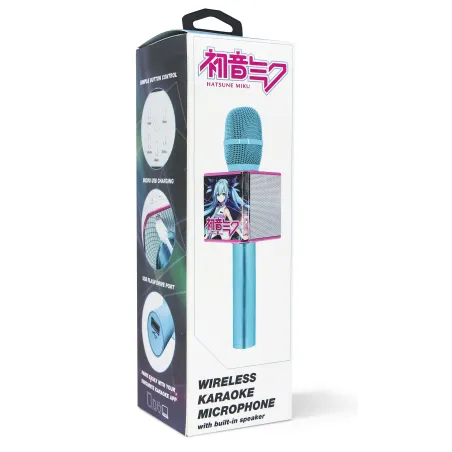 DRAADLOZE KARAOKEMICROFOON HATSUNE MIKU MET LUIDSPREKER VOOR ELKE GELUIDSBRON - The Shop Gamer