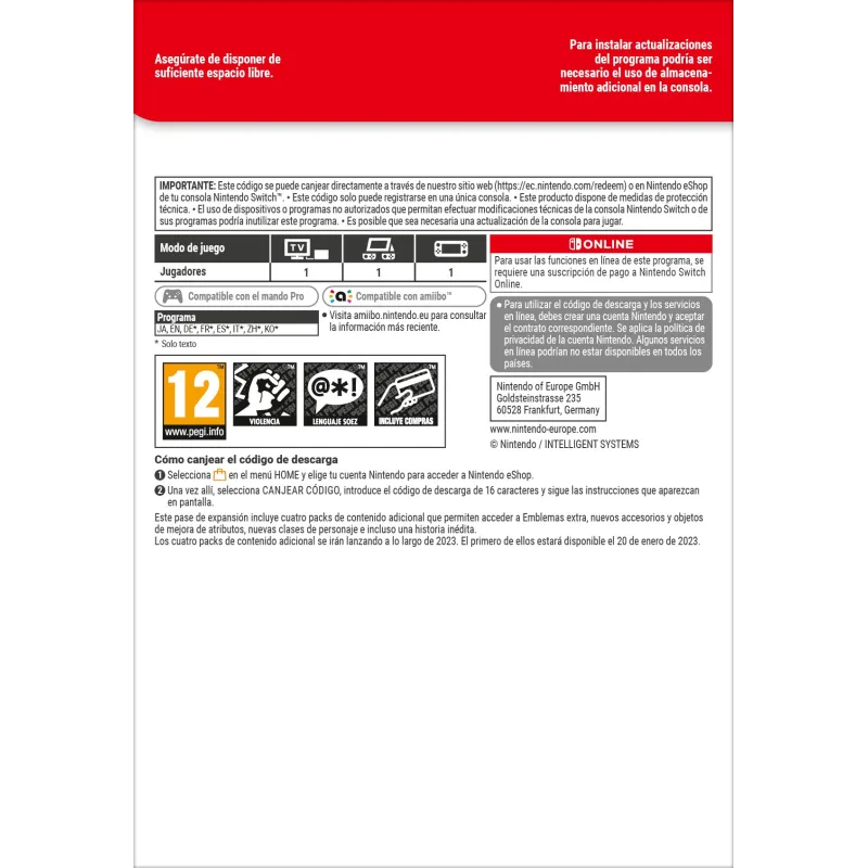 FIRE EMBLEM ENGAGE EXPANSION PASS DOWNLOAD CODE, ADDITIONAL CONTENT - The Shop Gamer