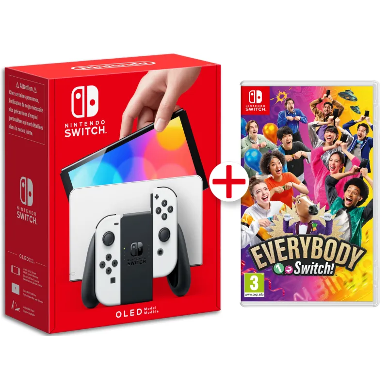 CONSOLE NINTENDO SWITCH OLED BIANCA + GIOCO FISICO EVERYBODY 1 2 SWITCH - The Shop Gamer
