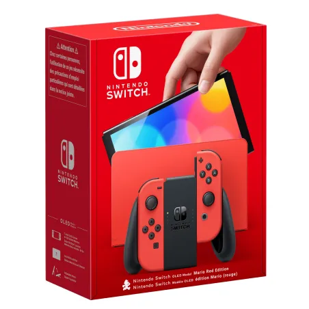 NINTENDO SWITCH MODÈLE OLED ROUGE ÉDITION MARIO, VERSION ESPAGNOLE, AUCUN JEU INCLUS - The Shop Gamer