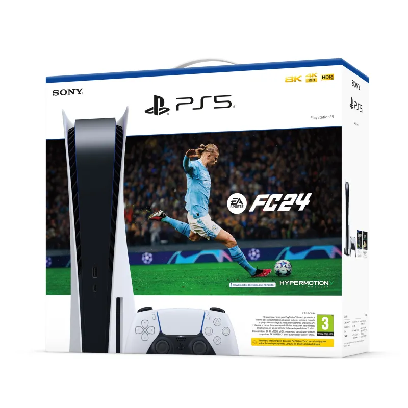 RESERVA PS5 + EA SPORTS FC 24 CONSOLA PLAYSTATION 5 CON JUEGO COMPLETO DESCARGA Y CUPÓN ULTIMATE TEAM