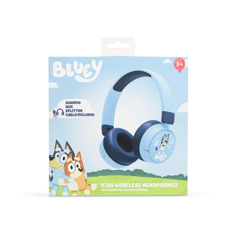 AURICULARES INFANTIS SEM FIOS BLUEY COM CONTROLO PARENTAL DO VOLUME E CABO PARA PARTILHAR ÁUDIO - The Shop Gamer