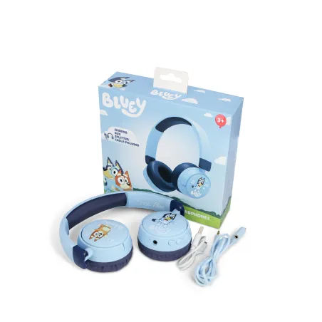 CUFFIE WIRELESS PER BAMBINI BLUEY CON CONTROLLO PARENTALE DEL VOLUME E CAVO PER CONDIVIDERE L’AUDIO - The Shop Gamer