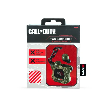 ÉCOUTEURS SANS FIL CALL OF DUTY MW3 AVEC ÉTUI DE CHARGE EARPODS, CAMOUFLAGE VERT OLIVE - The Shop Gamer