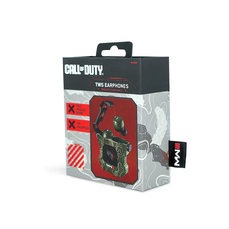 KABELLOSE KOPFHÖRER CALL OF DUTY MW3 MIT LADEETUI, EARPODS IN OLIVGRÜNEM CAMOUFLAGE - The Shop Gamer