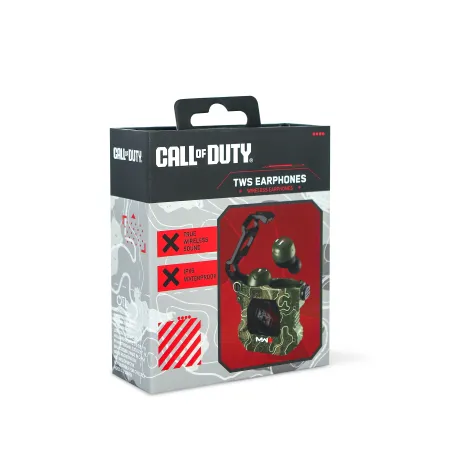 AURICULARES INALÁMBRICOS CALL OF DUTY MW3 CON ESTUCHE DE CARGA EARPODS COLOR CAMUFLAJE VERDE OLIVA