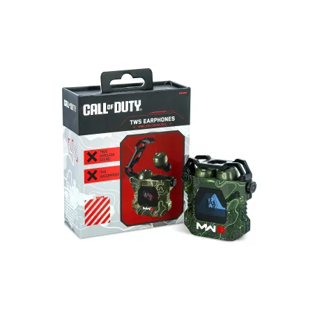 AURICULARES INALÁMBRICOS CALL OF DUTY MW3 CON ESTUCHE DE CARGA EARPODS COLOR CAMUFLAJE VERDE OLIVA