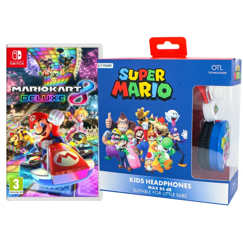 FYSIEKE GAME NINTENDO SWITCH KIES JOUW FAVORIET + OFFICIËLE SUPER MARIO KINDERKOPTELEFOON MET KABEL EN VOLUMEBEGRENZING - The Sh