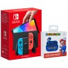 CONSOLA NINTENDO SWITCH MODELO OLED ELIGE TU COLOR + AURICULARES INALÁMBRICOS SUPER MARIO CON ESTUCHE CARGA COLOR AZUL OFICIALES