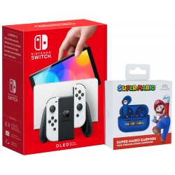 CONSOLA NINTENDO SWITCH MODELO OLED ELIGE TU COLOR + AURICULARES INALÁMBRICOS SUPER MARIO CON ESTUCHE CARGA COLOR AZUL OFICIALES