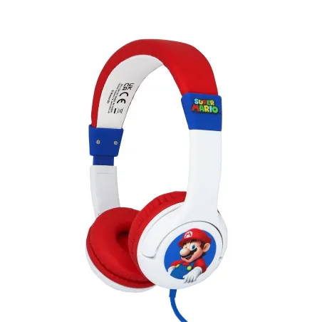 AURICULARES INFANTIS COM FIO SUPER MARIO, VOLUME LIMITADO, BRANCO E VERMELHO - The Shop Gamer