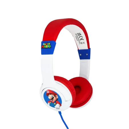 AURICULARES INFANTIS COM FIO SUPER MARIO, VOLUME LIMITADO, BRANCO E VERMELHO - The Shop Gamer