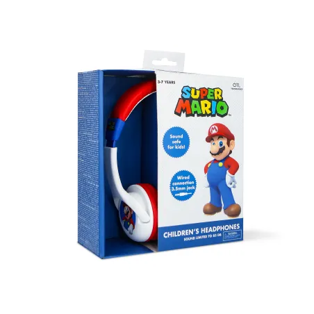 CUFFIE PER BAMBINI CON CAVO SUPER MARIO, VOLUME LIMITATO, BIANCHE E ROSSE - The Shop Gamer
