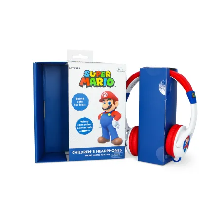 CASQUE AUDIO FILAIRE POUR ENFANTS SUPER MARIO, VOLUME LIMITÉ, BLANC ET ROUGE - The Shop Gamer