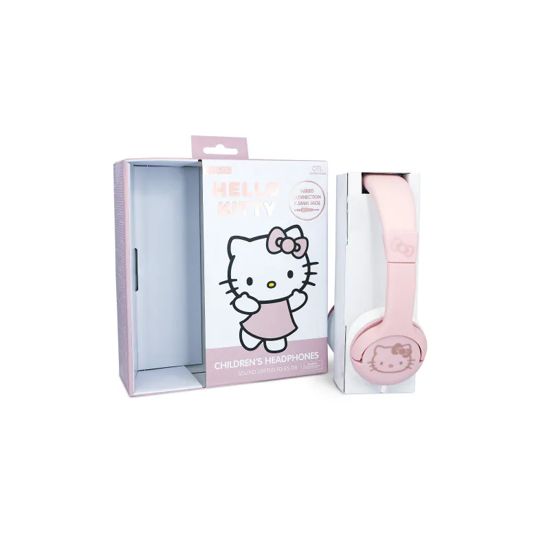 CUFFIE PER BAMBINI CON CAVO HELLO KITTY, VOLUME LIMITATO, ROSA E DORATE - The Shop Gamer