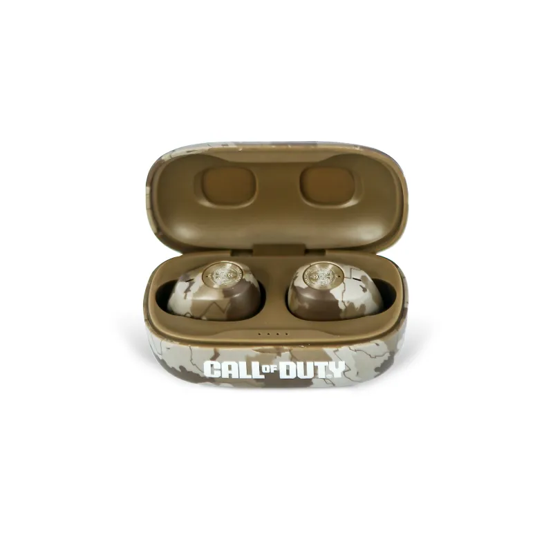CALL OF DUTY WIRELESS IN-EAR HEADPHONES, DESERT CAMOUFLAGE COLOUR, WITH CHARGING CASE - The Shop Gamer