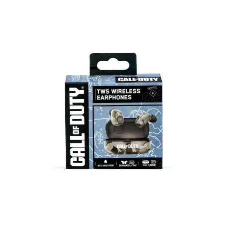 ÉCOUTEURS INTRA-AURICULAIRES SANS FIL CALL OF DUTY, CAMOUFLAGE DÉSERT, AVEC ÉTUI DE RECHARGE - The Shop Gamer