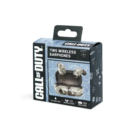 ÉCOUTEURS INTRA-AURICULAIRES SANS FIL CALL OF DUTY, CAMOUFLAGE DÉSERT, AVEC BOÎTIER DE CHARGE - The Shop Gamer