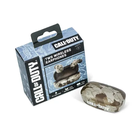 ÉCOUTEURS INTRA-AURICULAIRES SANS FIL CALL OF DUTY, CAMOUFLAGE DÉSERT, AVEC BOÎTIER DE CHARGE - The Shop Gamer