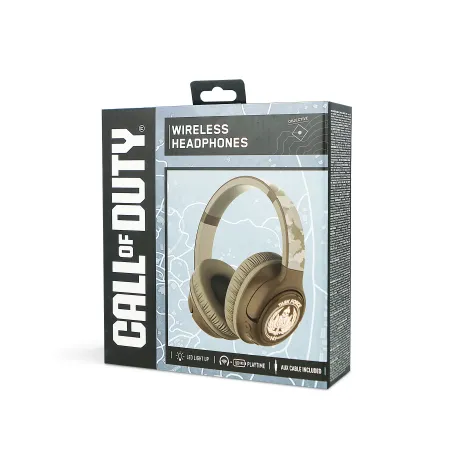 AUSCULTADORES SEM FIOS DOBRÁVEIS COM LUZ LED CALL OF DUTY TASK FORCE 141, COR CAMUFLADA - The Shop Gamer