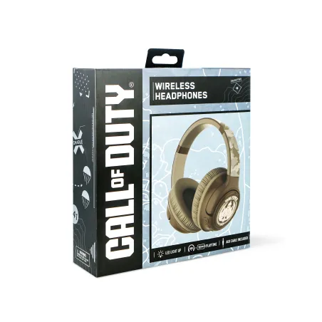 AUSCULTADORES SEM FIOS DOBRÁVEIS COM LUZ LED CALL OF DUTY TASK FORCE 141, COR CAMUFLADA - The Shop Gamer