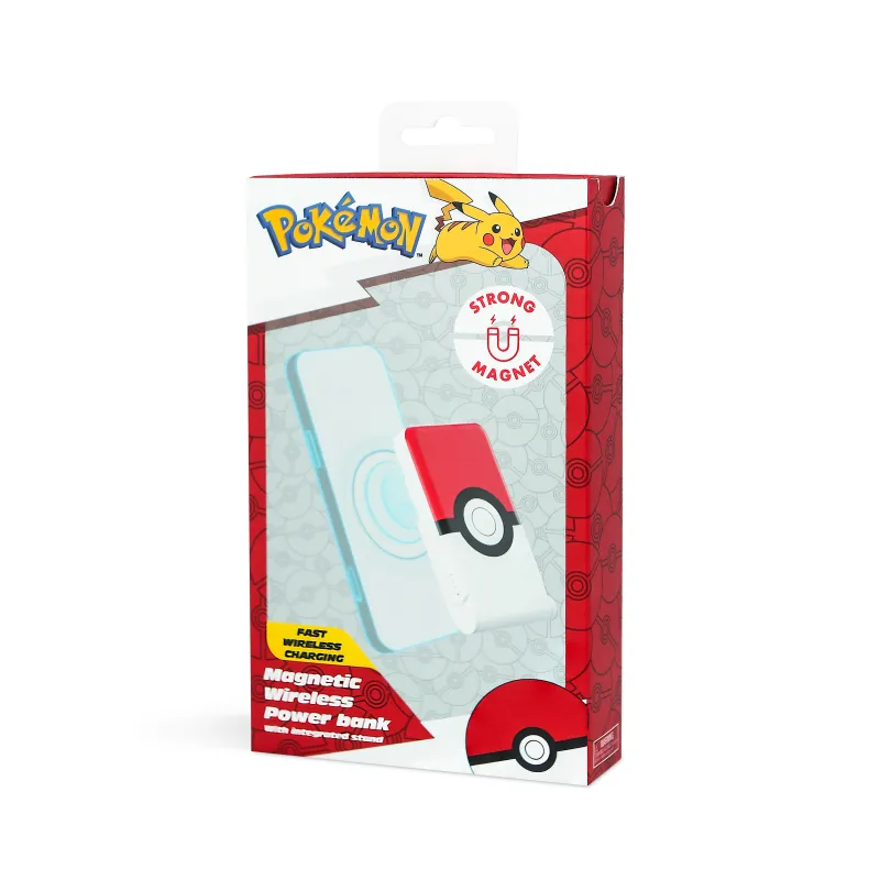 Universele draagbare batterij 5000 mAh, magnetische draadloze MagSafe-powerbank, model POKÉBALL - The Shop Gamer