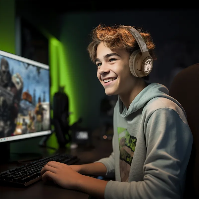 CUFFIE WIRELESS PIEGHEVOLI CON LUCE LED CALL OF DUTY TASK FORCE 141, COLORE MIMETICO - The Shop Gamer