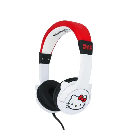HELLO KITTY KINDERHOOFDTELEFOON MET KABEL, VOLUMEBEGRENSD, WIT EN ROOD - The Shop Gamer