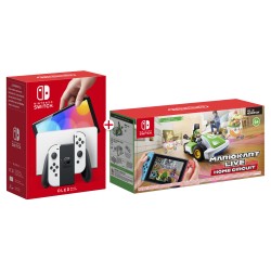 CONSOLA NINTENDO SWITCH MODELO OLED BLANCA ELIGE ENTRE MARIOKART O LUIGIKART LIVE HOME CIRCUIT COCHE Y JUEGO DESCARGABLE