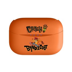 AURICULARES INALÁMBRICOS CRASH BANDICOOT CON ESTUCHE DE CARGA EARPODS COLOR NARANJA