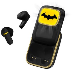 AURICULARES INALÁMBRICOS BATMAN CABALLERO OSCURO  CON ESTUCHE DE CARGA DESLIZANTE Y LUZ LED