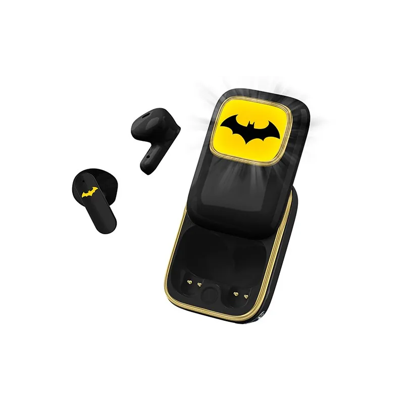 AURICULARES INALÁMBRICOS BATMAN CABALLERO OSCURO CON CUSTODIA DI RICARICA SCORREVOLE E LUCE LED - The Shop Gamer