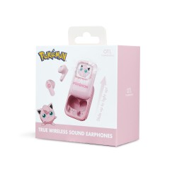 AURICULARES INALÁMBRICOS POKEMON JIGGLYPUFF CON ESTUCHE DE CARGA DESLIZANTE Y LUZ LED