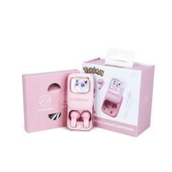 AURICULARES INALÁMBRICOS POKEMON JIGGLYPUFF CON ESTUCHE DE CARGA DESLIZANTE Y LUZ LED