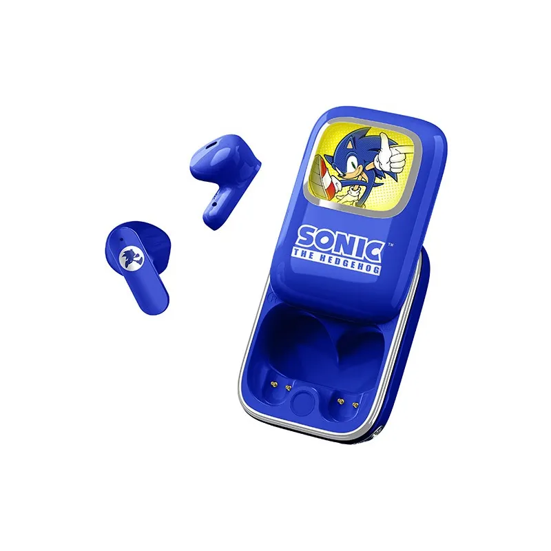 CUFFIE WIRELESS SONIC THE HEDGEHOG CON CUSTODIA DI RICARICA SCORREVOLE E LUCE LED - The Shop Gamer