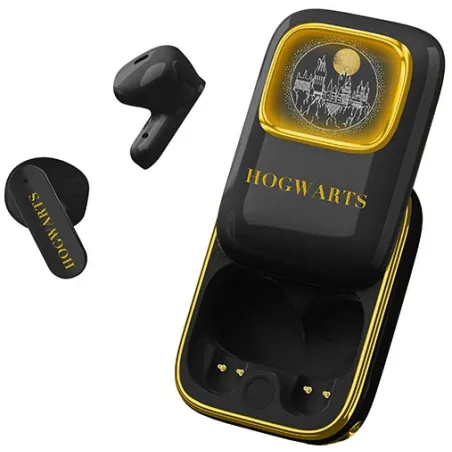 HARRY POTTER HOGWARTS WIRELESS HEADPHONES WITH SLIDING CHARGING CASE AND LED LIGHT - The Shop Gamer