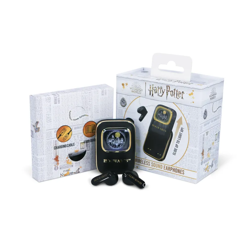 KABELLOSE KOPFHÖRER HARRY POTTER HOGWARTS MIT SCHIEBE-LADEETUI UND LED-LICHT - The Shop Gamer