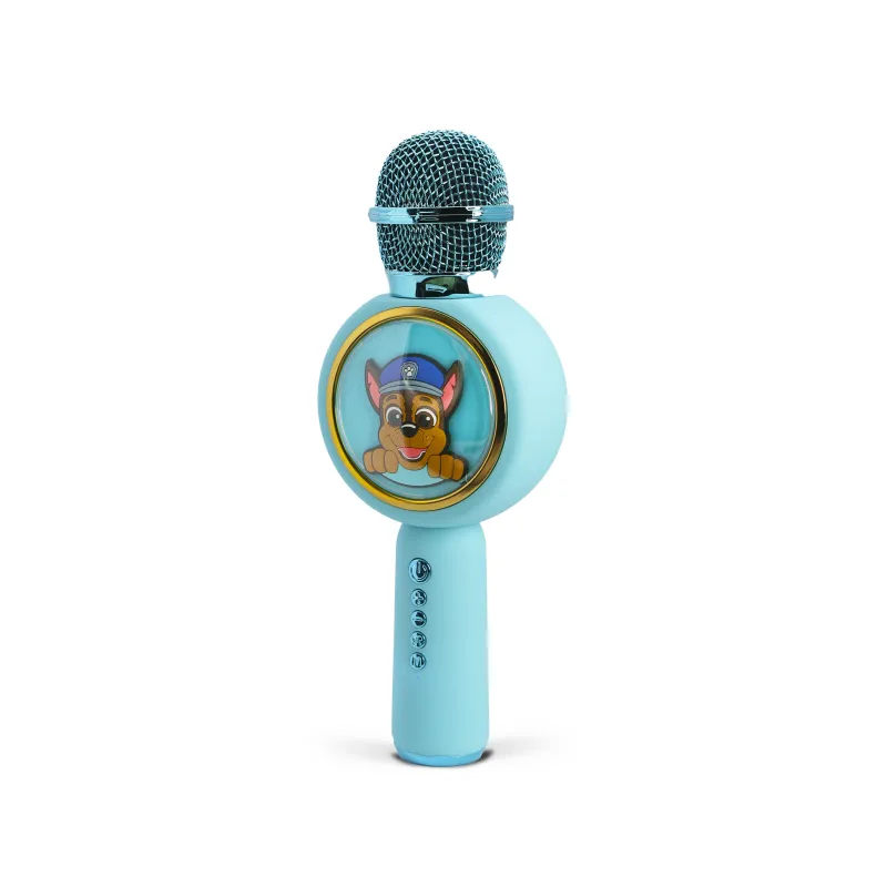 KARAOKE-MIKROFON MIT KABELLOSEM LAUTSPRECHER PATRULLA CANINA CHASE PAW PATROL, LED-LICHT, POPSING - The Shop Gamer