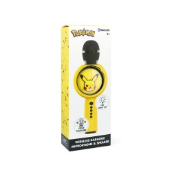 MICRÓFONO KARAOKE CON ALTAVOZ INALÁMBRICO POKEMON PIKACHU CON LUZ LED POPSING