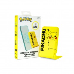 BATERÍA PORTATIL UNIVERSAL 5000 mAh MAGNETICA SIN CABLES MODELO PIKACHU AMARILLO TAMBIÉN CARGA CON CABLE Y SIRVE DE SOPORTE