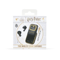 AURICULARES INALÁMBRICOS HARRY POTTER HOGWARTS CON ESTUCHE DE CARGA DESLIZANTE Y LUZ LED