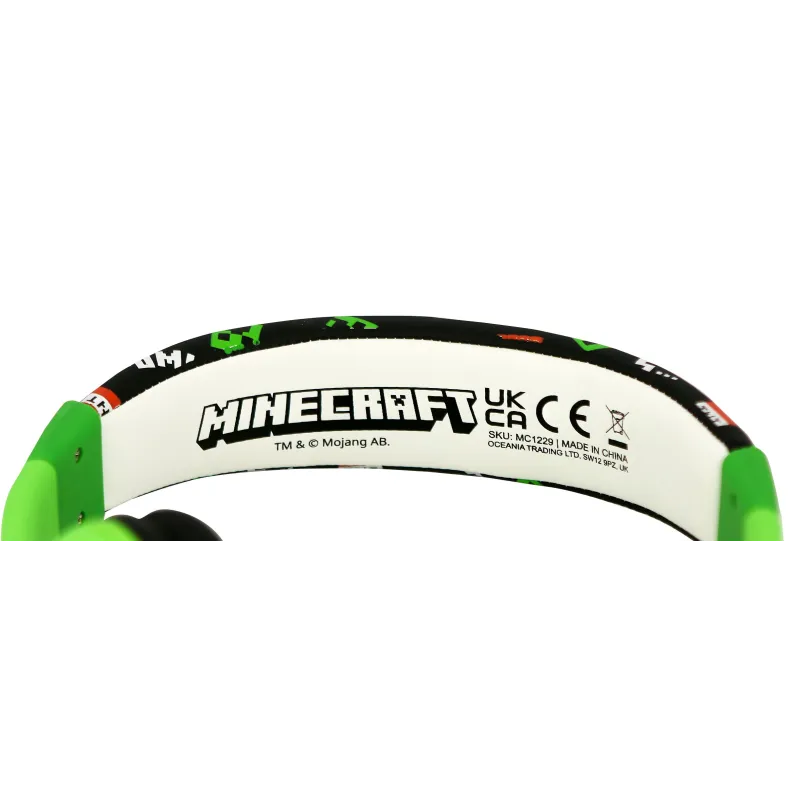 KINDERHOOFDTELEFOON MET KABEL MINECRAFT CREEPER, VOLUMEBEGRENSD - The Shop Gamer