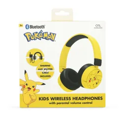 DRAADLOZE KINDERHOOFDTELEFOON POKEMON PIKACHU MET OUDERLIJK VOLUMEBEHEER EN KABEL VOOR AUDIODELING - The Shop Gamer