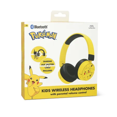 CASQUE AUDIO SANS FIL POUR ENFANTS POKEMON PIKACHU, AVEC CONTRÔLE PARENTAL DU VOLUME ET CÂBLE DE PARTAGE AUDIO - The Shop Gamer