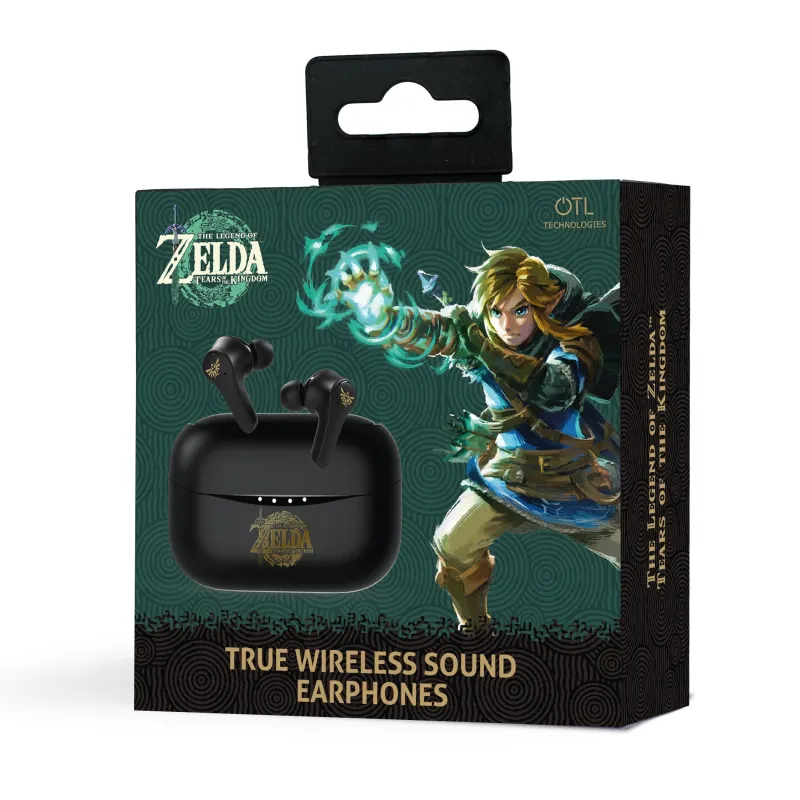 FONES DE OUVIDO SEM FIO THE LEGEND OF ZELDA: TEARS OF THE KINGDOM TWS EARPODS PRETOS - The Shop Gamer