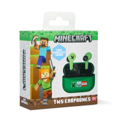 AURICOLARI WIRELESS MINECRAFT TWS EARPODS VERDI - The Shop Gamer