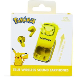 AURICULARES INALÁMBRICOS POKEMON PIKACHU CON ESTUCHE DE CARGA DESLIZANTE Y LUZ LED